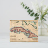 ヴィンテージキューバ島地図オールドトラベル ポストカード (スタンド正面)