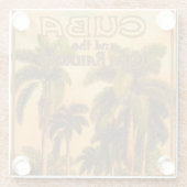 ヴィンテージキューバ旅行 – キューバ鉄道リトグラフ ガラスコースター (裏面)