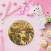 ヴィンテージキューバ旅行 – キューバ鉄道 ペーパープレート (パーティー)