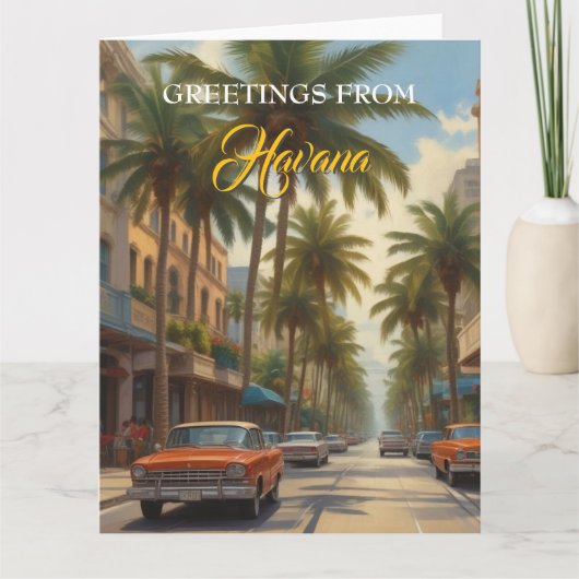 ヴィンテージキューバ旅行 – ハバナからの挨拶 カード (正面)