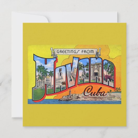 ヴィンテージキューバ旅行 – ハバナからの挨拶 カード (正面)
