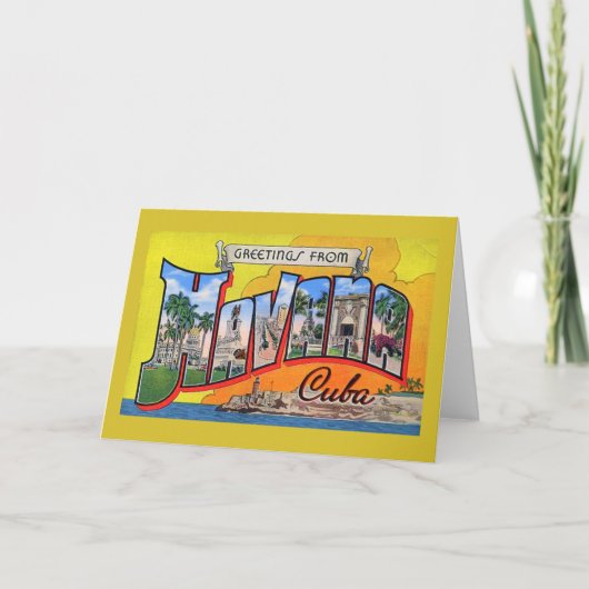 ヴィンテージキューバ旅行 – ハバナからの挨拶 カード (正面)