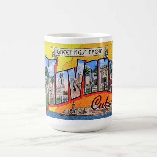 ヴィンテージキューバ旅行 – ハバナからの挨拶 コーヒーマグカップ (中央)