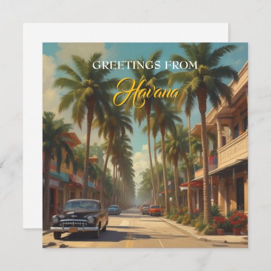 ヴィンテージキューバ旅行 – ハバナからの挨拶 シーズンカード (正面/裏面)