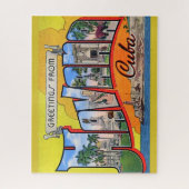 ヴィンテージキューバ旅行 – ハバナからの挨拶 ジグソーパズル (縦)