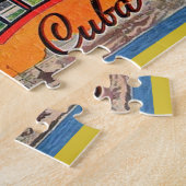 ヴィンテージキューバ旅行-ハバナからの挨拶 ジグソーパズル (側面)