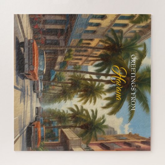 ヴィンテージキューバ旅行 – ハバナからの挨拶 ジグソーパズル (横)