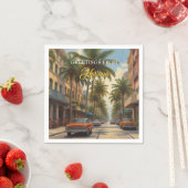 ヴィンテージキューバ旅行 – ハバナからの挨拶 スタンダードカクテルナプキン (インサイチュ)