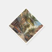 ヴィンテージキューバ旅行 – ハバナからの挨拶 スタンダードカクテルナプキン (角)