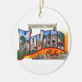 ヴィンテージキューバ旅行 – ハバナからの挨拶 セラミックオーナメント (左)