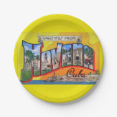 ヴィンテージキューバ旅行 – ハバナからの挨拶 ペーパープレート (正面)