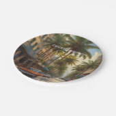 ヴィンテージキューバ旅行 – ハバナからの挨拶 ペーパープレート (アングル)