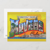 ヴィンテージキューバ旅行 – ハバナからの挨拶 ポストカード (正面/裏面)