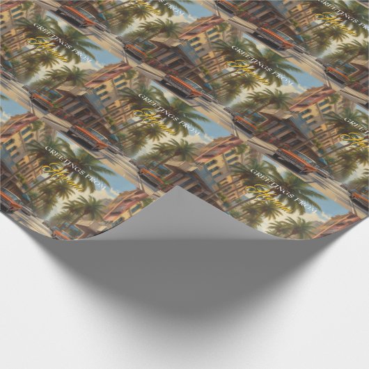 ヴィンテージキューバ旅行 – ハバナからの挨拶 ラッピングペーパー (角)