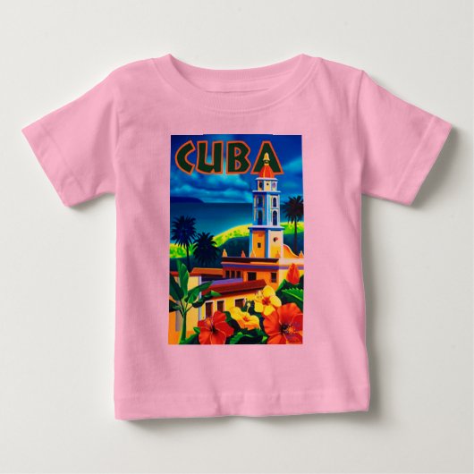 ヴィンテージキューバ旅行 ベビーTシャツ (正面)