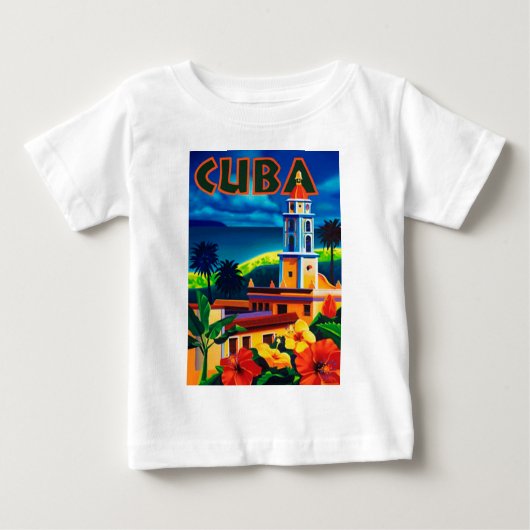 ヴィンテージキューバ旅行 ベビーTシャツ (正面)