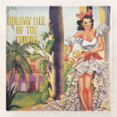 ヴィンテージキューバ観光客委員会熱帯旅行 ガラスコースター (正面)