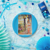 ヴィンテージキューバ観光客委員会熱帯旅行 ペーパープレート (パーティー)