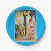 ヴィンテージキューバ観光客委員会熱帯旅行 ペーパープレート (正面)