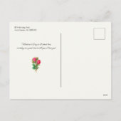 ヴィンテージキューピッドとピンクローズバレンタイン シーズンポストカード (裏面)