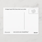 ヴィンテージキューピッドとラブレター ポストカード (裏面)