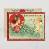 ヴィンテージキューピッドの矢印はがき ポストカード (正面/裏面)
