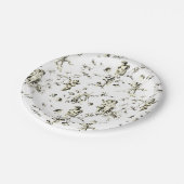 ヴィンテージキューピッドエンジェルスフローラベージュホワイトトワール ペーパープレート (アングル)