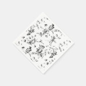 ヴィンテージキューピッドエンジェルスフローラ白黒トワール スタンダードカクテルナプキン (角)