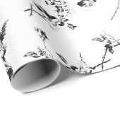 ヴィンテージキューピッドエンジェルスフローラ白黒トワール ラッピングペーパー (ロールコーナー)