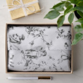 ヴィンテージキューピッドエンジェルスフローラ白黒トワール 薄葉紙 (ギフト)