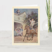 ヴィンテージキューピッドチャイルドエンジェル&ホース付き/弓と矢印 シーズンカード (正面)