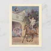 ヴィンテージキューピッドチャイルドエンジェル&ホース付き/弓と矢印 ポストカード (正面)