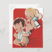 ヴィンテージキューピッドバレンタインコピー シーズンポストカード (正面/裏面)