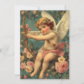 ヴィンテージキューピッドバレンタインズデイホリデーカード シーズンカード (正面)