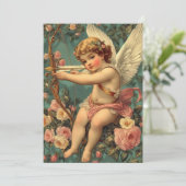 ヴィンテージキューピッドバレンタインズデイホリデーカード シーズンカード (スタンド正面)