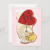 ヴィンテージキューピッドバレンタイン シーズンポストカード (正面/裏面)