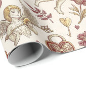 ヴィンテージキューピッドバレンタイン ラッピングペーパー (ロールコーナー)