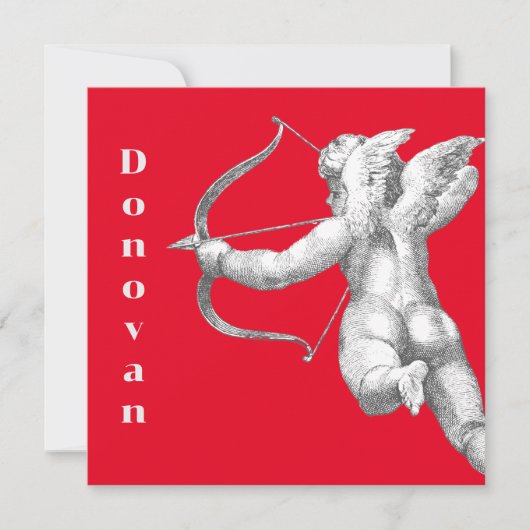 ヴィンテージキューピッド装飾用バレンタイン広場カード シーズンカード (正面)