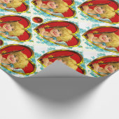 ヴィンテージキューピッド、アロー、バレンタインデーのハート ラッピングペーパー (角)