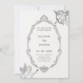 ヴィンテージキューピッド・バロック結婚フレーム・アート 招待状 (正面)