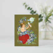 ヴィンテージキューピッド&ムーンビームバレンタイン シーズンポストカード (スタンド正面)
