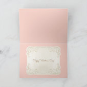 ヴィンテージキューピッド、金ゴールドハート、レース&ピンクリボン シーズンカード (内部)