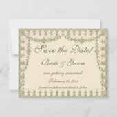 ヴィンテージキューピッドwレッドローズとハート保存日付 招待状 (裏面)