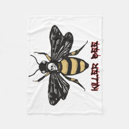 ヴィンテージキラービースケッチ フリースブランケット