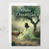 ヴィンテージキリストは復活祭キリスト教の宗教復活 招待状 (正面/裏面)