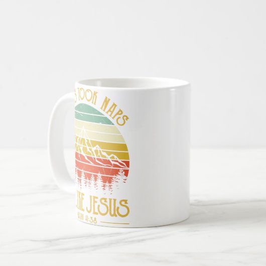 ヴィンテージキリスト教イエスは昼寝をイエスと同じだと思った コーヒーマグカップ (正面左)