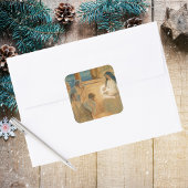 ヴィンテージキリスト教クリスマス崇拝羊飼い スクエアシール