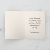 ヴィンテージキリスト教巡礼者感謝祭祈りの言葉 シーズンカード (内部)