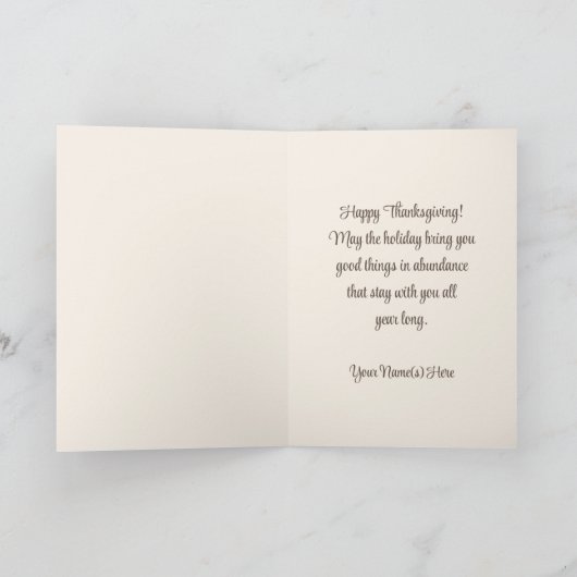 ヴィンテージキリスト教巡礼者感謝祭祈りの言葉 シーズンカード (内部)