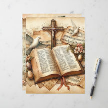 ヴィンテージキリスト教復活祭スクラップブック紙